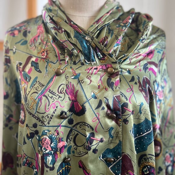 Vintage "CRISCA" circus silk long sleeves shirt / Size 42 - Picture 2 of 10